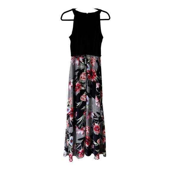 R&K Sleeveless Floral Multicolor Maxi Dress Size 10 - Picture 1 of 10
